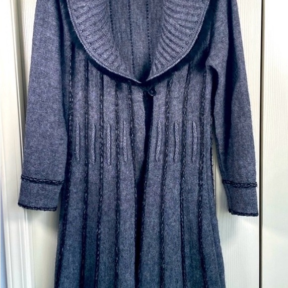 Joseph Ribkoff Gray Alpaca Wool Blend Coatigan | Shawl Collar | Size 12 - Picture 2 of 11